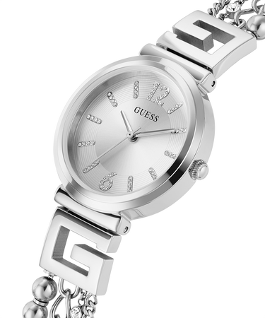 Guess Damen Armbanduhr G Cluster Edelstahl silber GW0545L1
